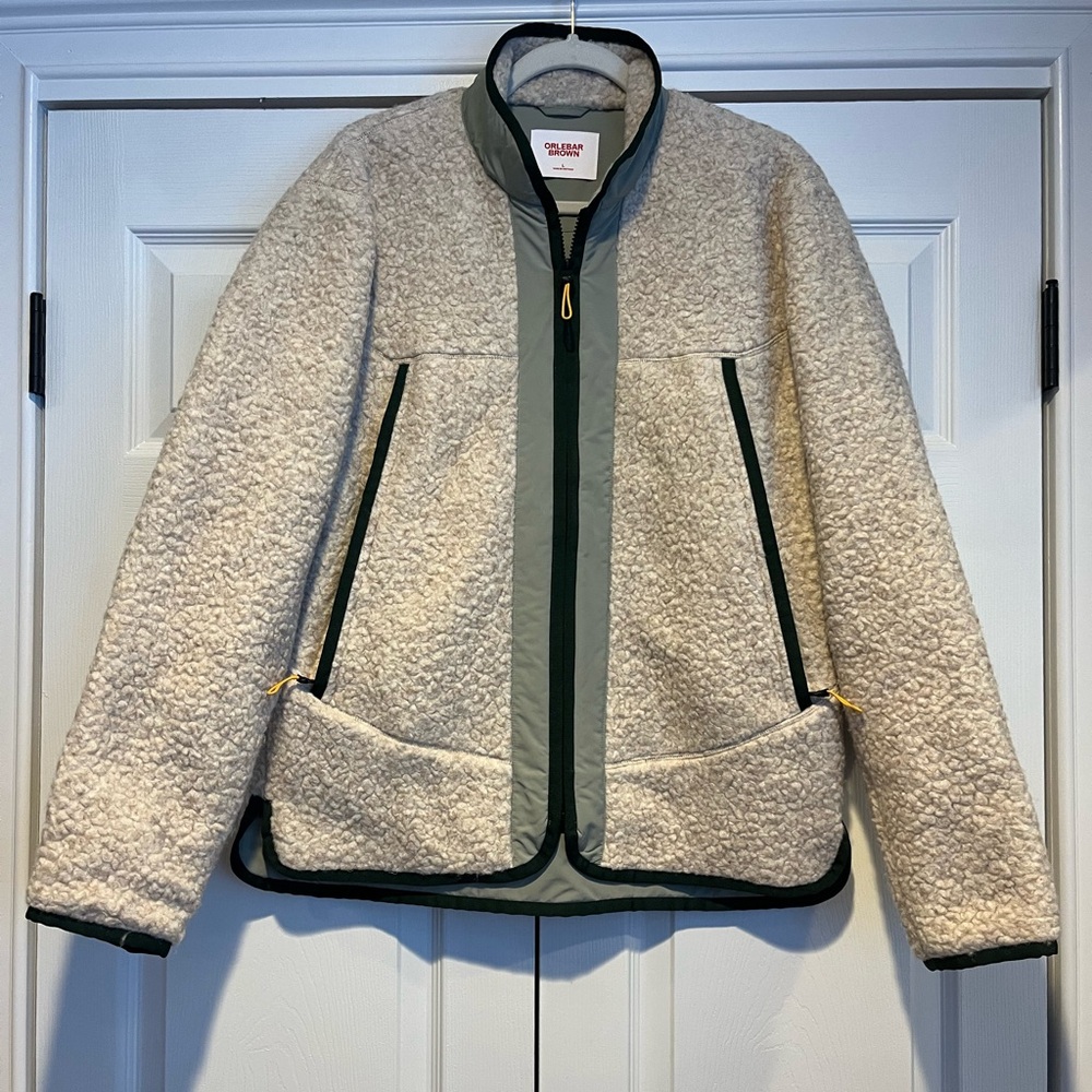 Orlebar Brown - Baird Fleece Full Zip Dune/Artichoke